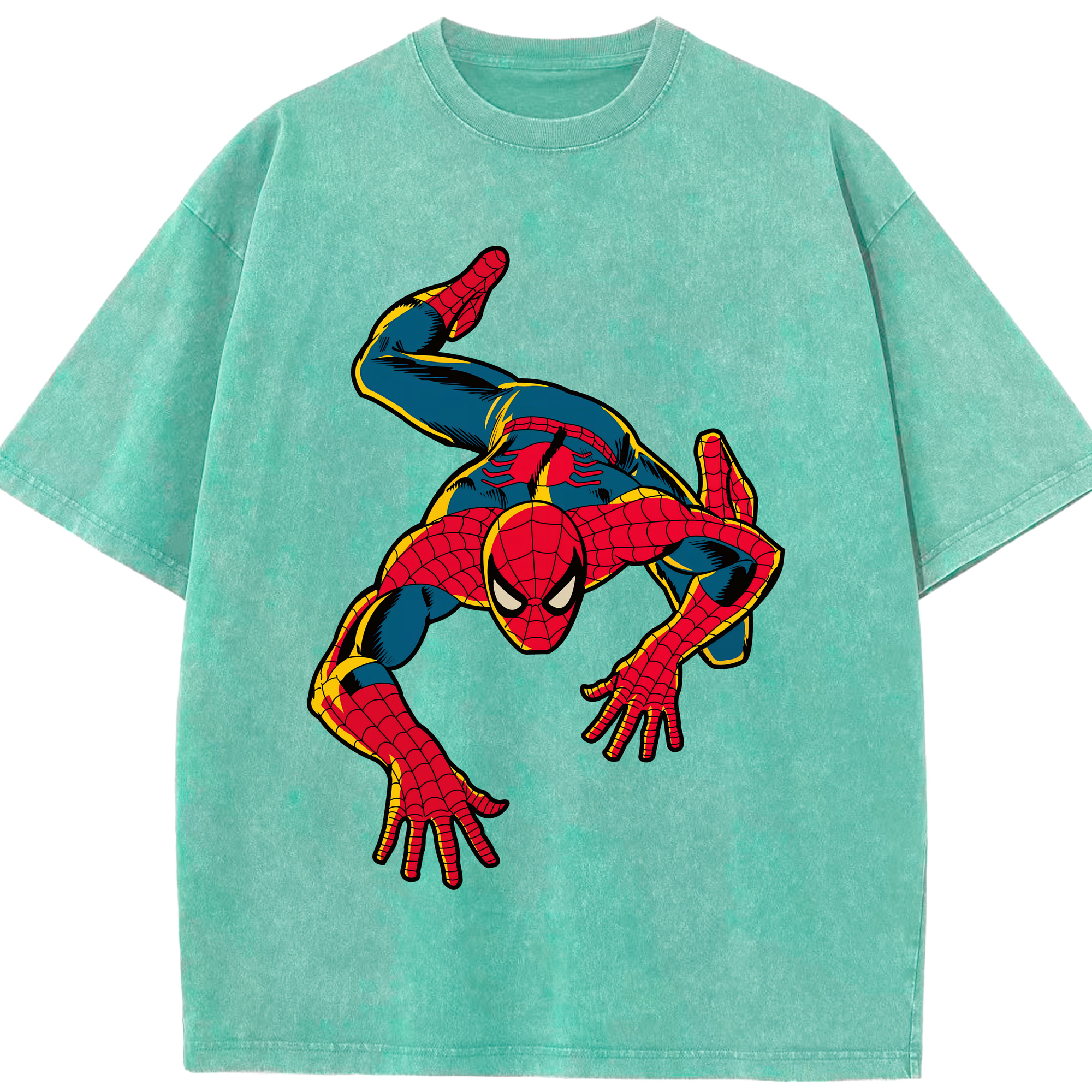 （画像用） Spider Man スパイダーマン 綿100% ヴィンテージ風 半袖Tシャツ（フロントプリント）